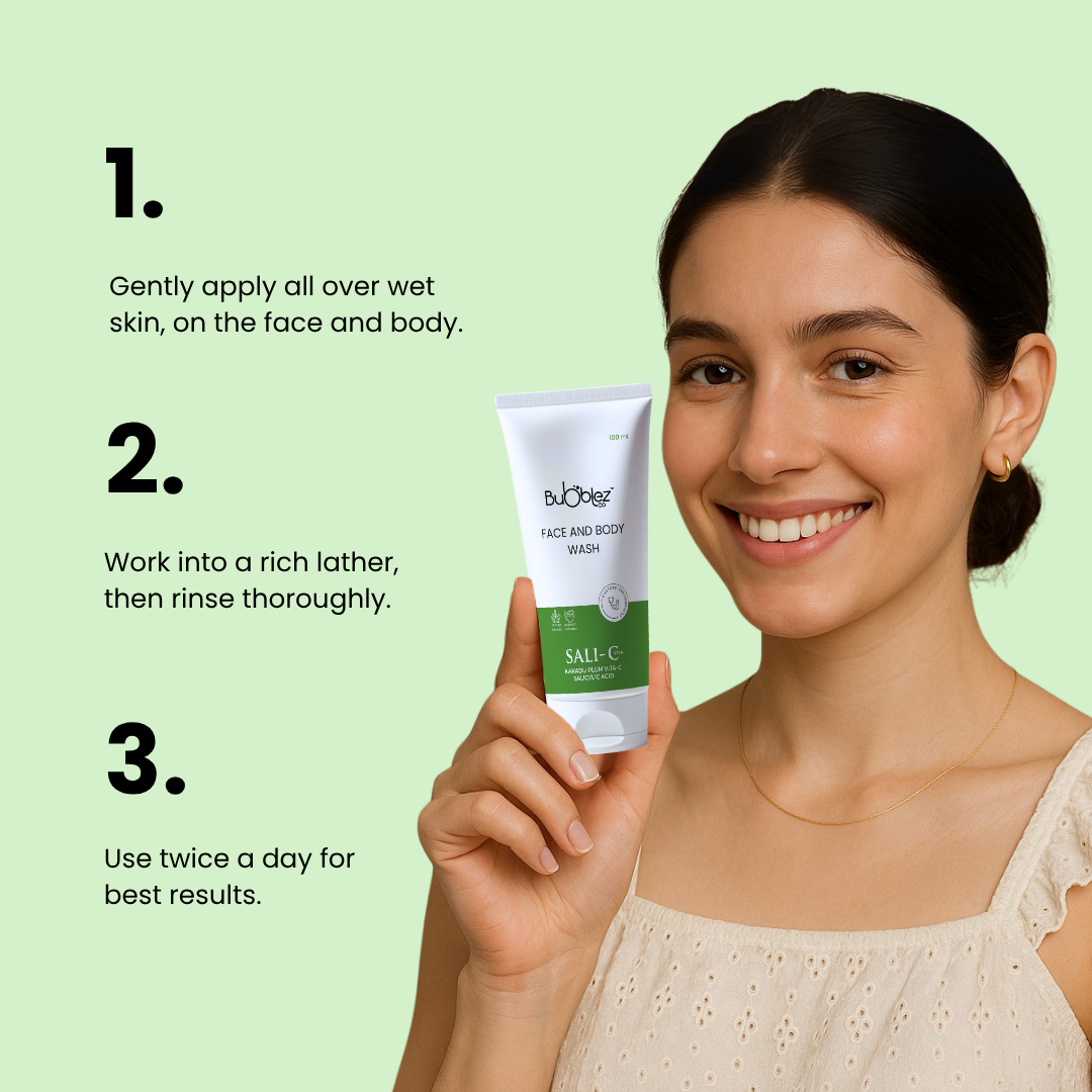 Sali-C Face & Body Wash (2 in 1) | Salicylic Acid Cleanser for Acne-Prone, Oily & Pimple-Free Skin