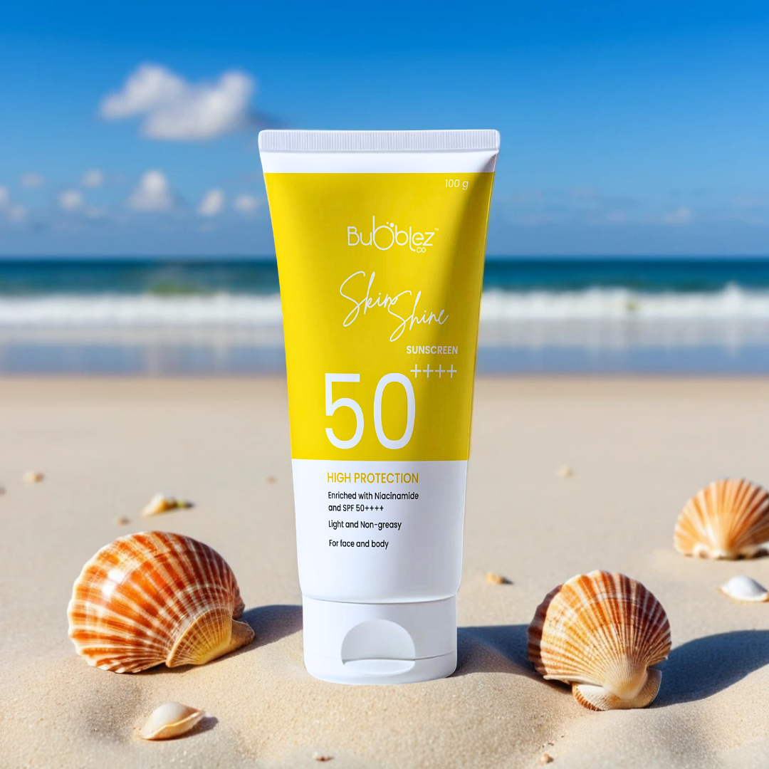 Skin Shine Pure Physical Sunscreen SPF 50++++ | Broad-Spectrum Physical Sunscreen Enriched with Niacinamide and Hyaluronic Acid for Skin Protection & Brightness (100 g)