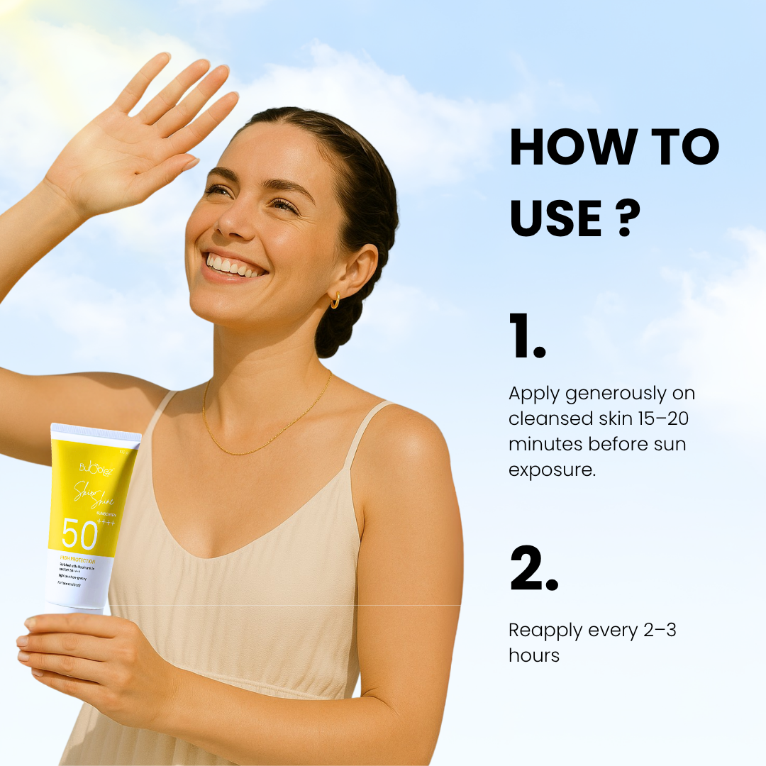 Skin Shine Pure Physical Sunscreen SPF 50++++ | Broad-Spectrum Physical Sunscreen Enriched with Niacinamide and Hyaluronic Acid for Skin Protection & Brightness (100 g)